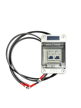 Kasten 2 Sicherungen 125 A - 250 V DC + 4 Kabel 35 mm² + Batteriekabelschuhe - steckerfertig