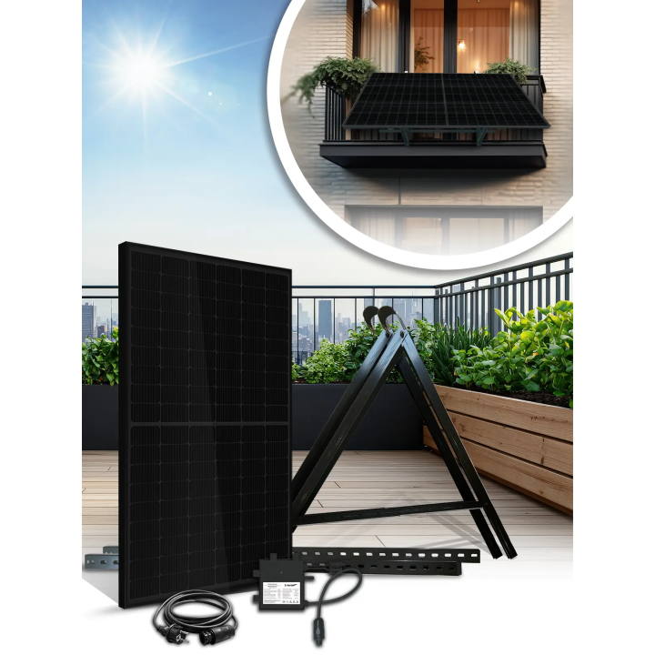 Kit Solaire Balcon 450W Plug & Play - Panneau Leapton + Micro-onduleur Solenso