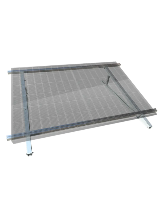 Aluminium grondbevestigingsset - 13° kantelen - liggend