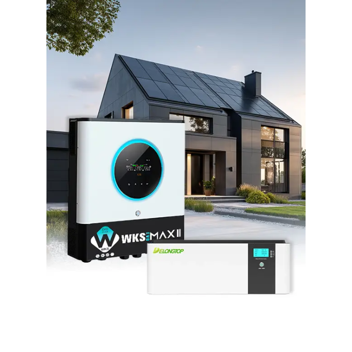 Einphasiger Wechselrichter WKS MAX II 10 kVA und DelongTop 15kWh Lithium-Batteriepaket