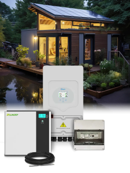 Kit solar retrofit de 3,6 kVA con batería de litio de 5,12 kWh – Inversor híbrido Deye