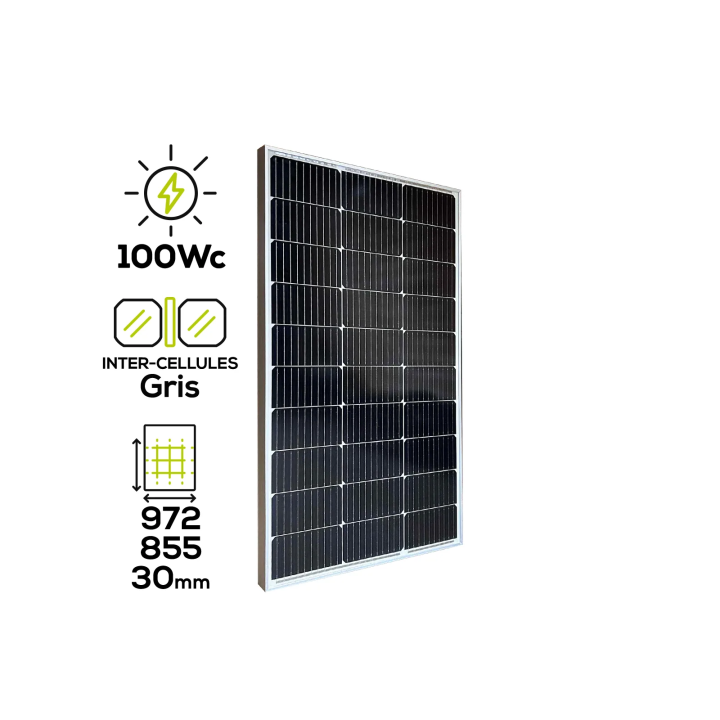 Panneau solaire monocristallin 100W – Modèle AST100-17M
