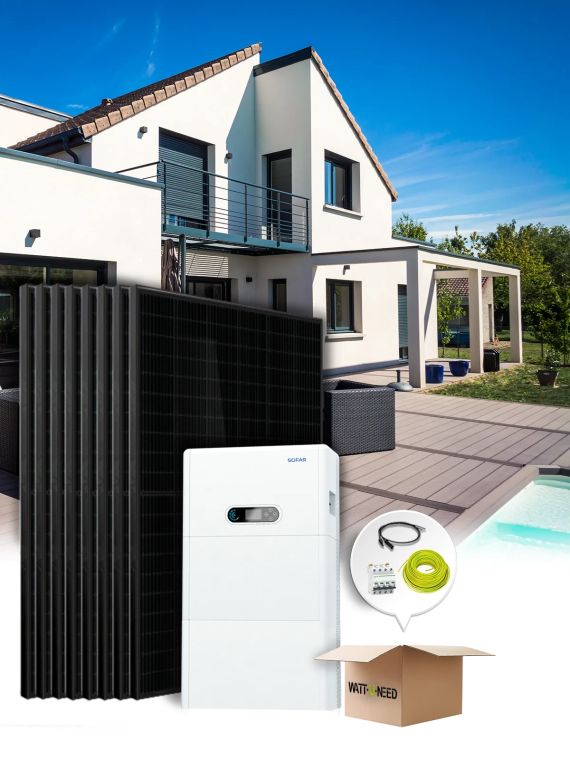 Kit voor zelfverbruik / herinjectie 25 panelen 10 kVa met opslag