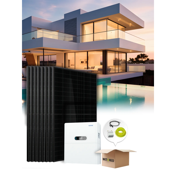 Kit autoconsommation / réinjection triphasé 18 panneaux 8 kVa avec stockage