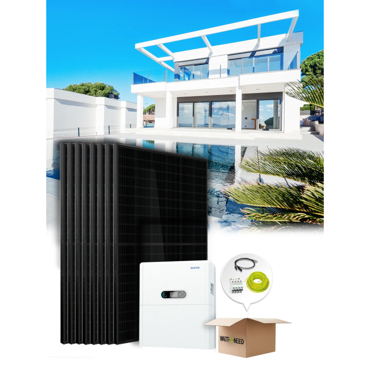 Kit de autoconsumo / reinyección 20 paneles 10 kVa con almacenamiento