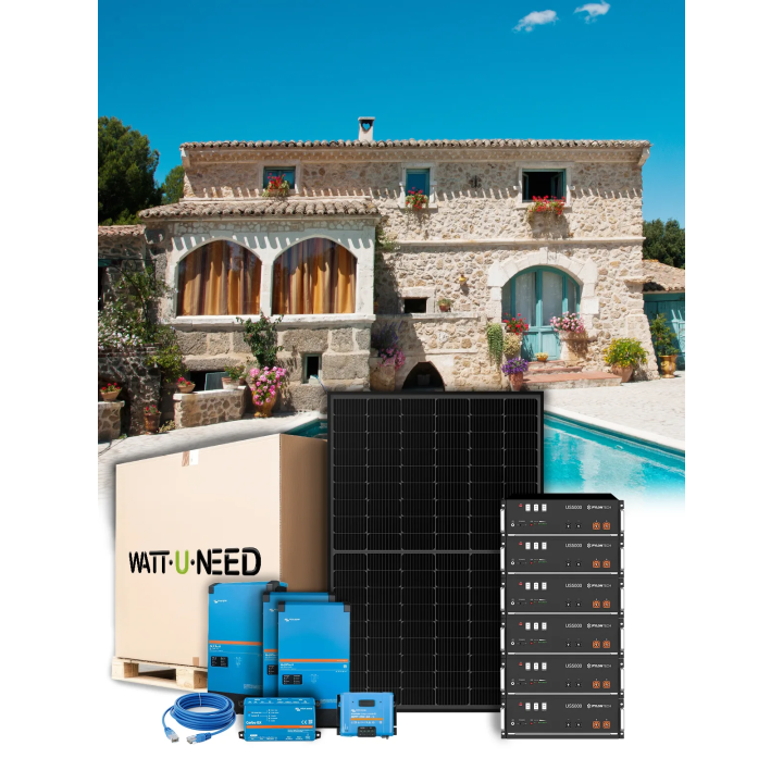 Kit fotovoltaico autónomo de clase 2.5 con 28 paneles de 450 Wp y baterías de litio Pylontech – Victron MultiPlus-II GX 48 V