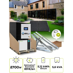 Eigenverbrauchsset 6 Paneele 6,5kVA Lithium mit Aluminium-Bodenstruktur