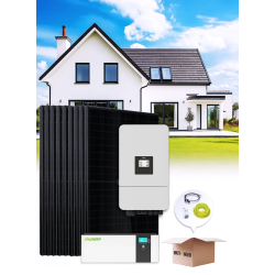 Kit autoconsommation 25 panneaux 8 kVA avec stockage lithium