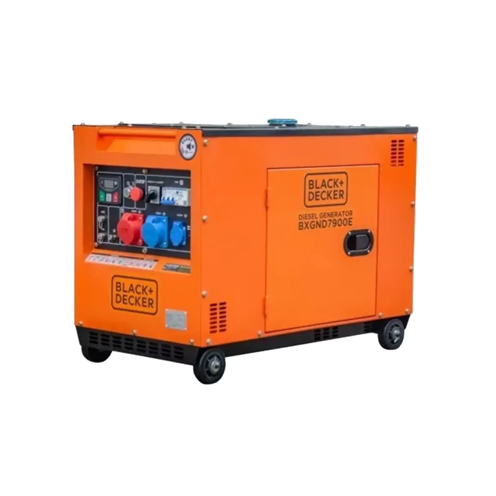 Groupe Électrogène Diesel Black+Decker 7,9kVA Full Power 230V/400V Insonorisé BXGND7900E