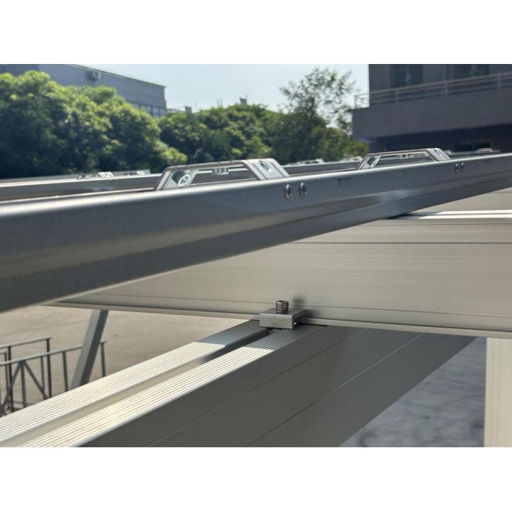 Carport solaire alu 15 panneaux – structure seule 2 voitures