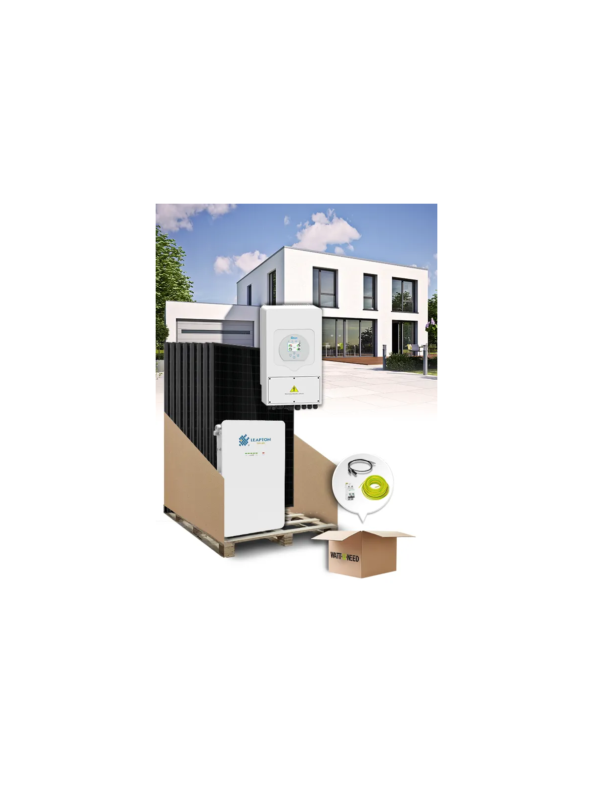 Zonnepaneel Kit Zelfverbruik 3,6 kWp – Mono 3,6 kW – Batterij 5,12 kWh