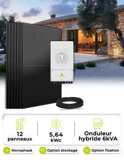 Kit solar 5,64 kWp AIKO Deye Mono 6 kW | Wattuneed