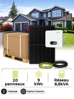 Kit solaire 9,0 kWc – Tri 8,8 kVA – sans stockage | Wattuneed