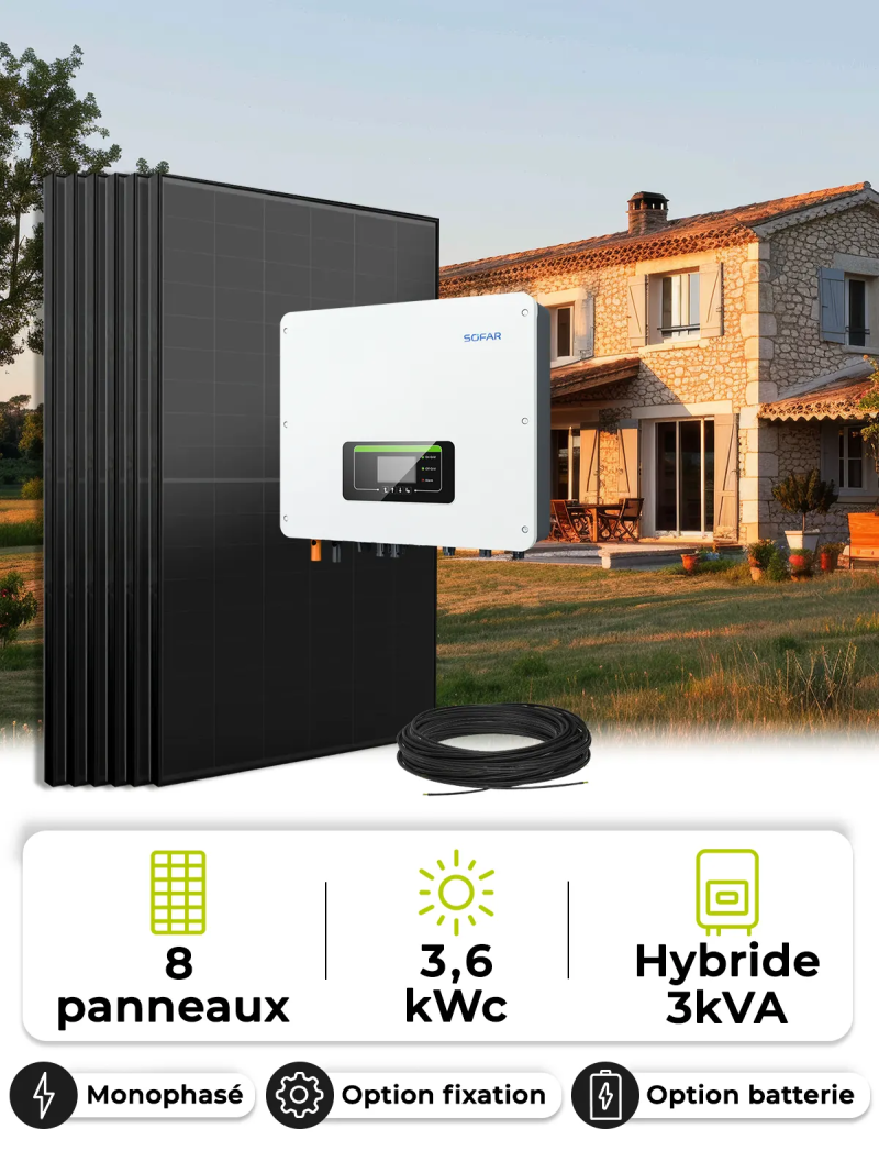 3.6kWp Solar Kit AIKO 470W + Sofar HYD3000 | Wattuneed