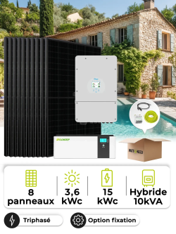 Zonne-energieset 13,5 kWp Tri 10 kW + batterij 15 kWh