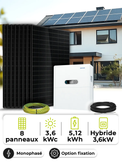 Solar-Kit Eigenverbrauch 3,6 kWp – Mono 3 kW – Batterie 5,12 kWh