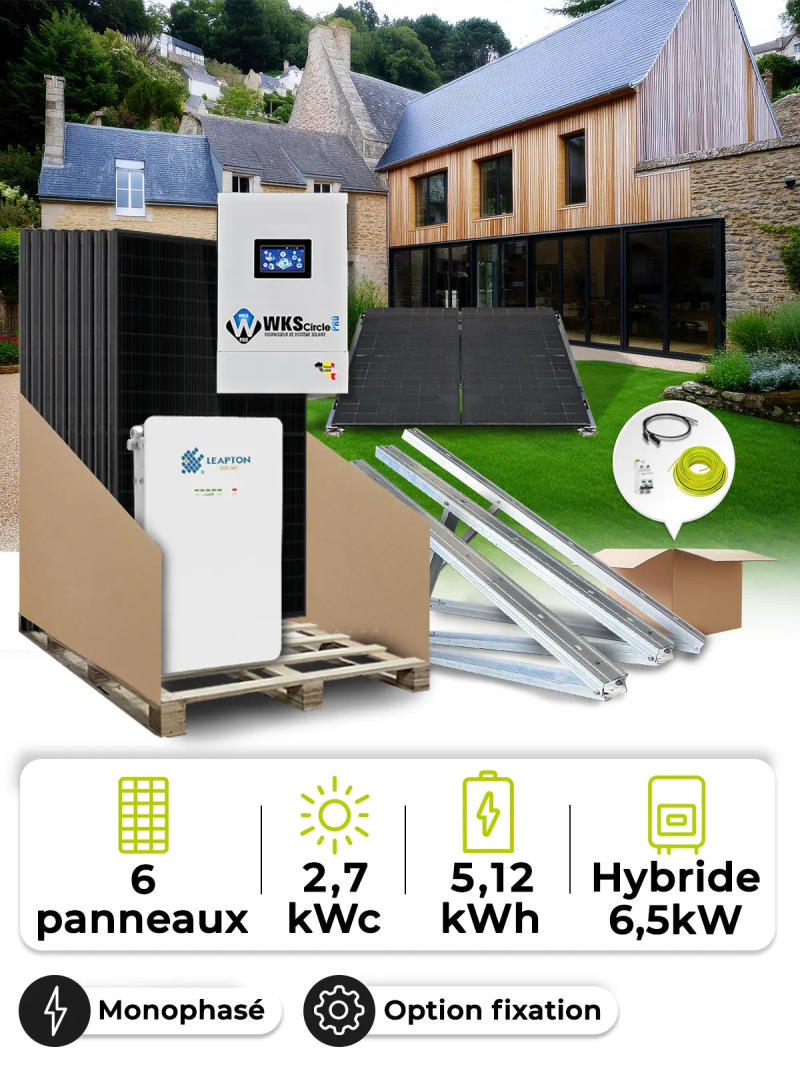 Solar-Kit 2,7 kWp Mono 6,5 kW + Batterie 5,12 kWh