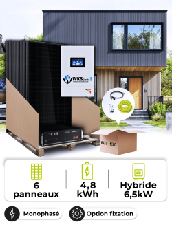 Solar-Kit für Eigenverbrauch 2,7 kWp – Mono 6,5 kW – Batterie 4,80 kWh
