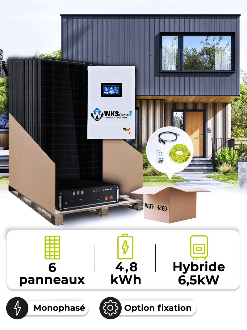 2.7kWp Mono 6.5kW Solar Kit + 4.8kWh Battery