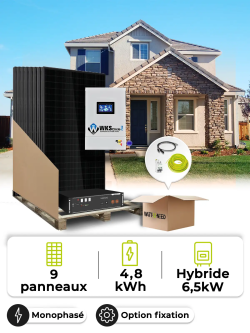 Kit Solaire 4,1kWc Mono 6,5kW + Batterie 4,8kWh