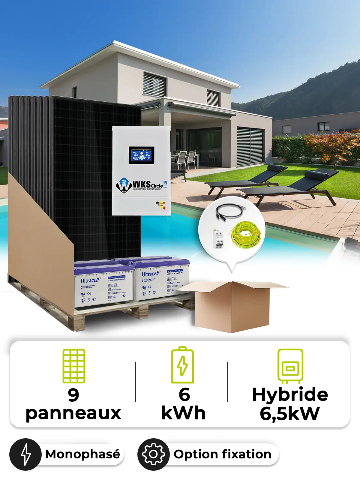 Kit Solar Autoconsumo 4,1 kWp – Mono 6,5 kW – Batería Plomo