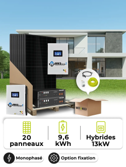 Kit solar para instalaciones aisladas de 9,0 kWp – Monocristalino 13 kW – Batería de 9,60 kWh