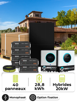Kit solar para instalaciones aisladas de 18,0 kWp – Monocristalino de 20 kW – Batería de 28,80 kWh