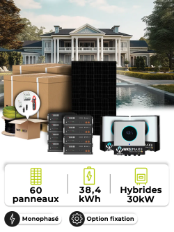 Kit solar para instalaciones aisladas de 27,0 kWp – Monocristalino de 30 kW – Batería de 38,40 kWh