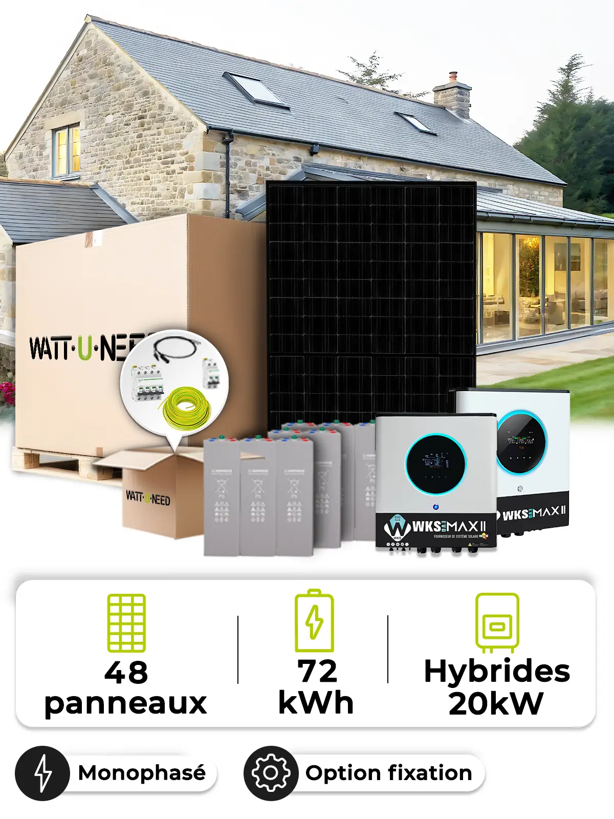 Solar Kit Off-Grid 18.0 kWp – Mono 20 kW – OPzV Battery 72 kWh