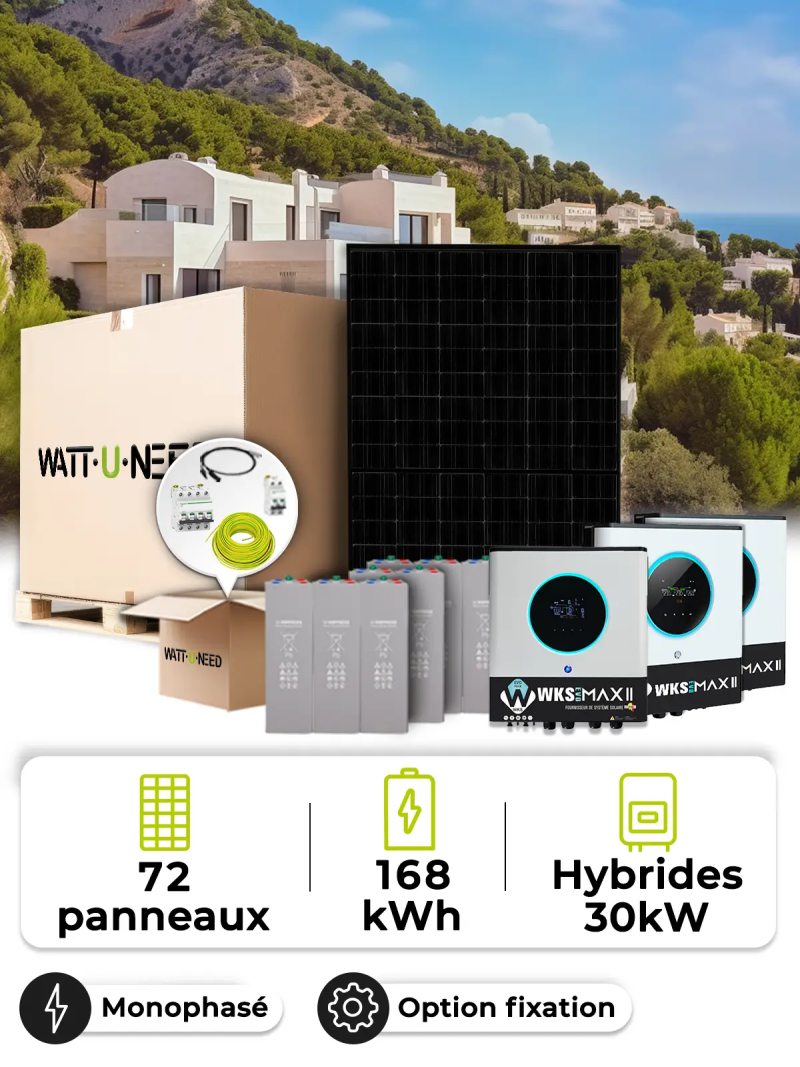 Kit Solaire Site Isolé 27,0 kWc – Mono 30 kW – Batterie OPzV 168 kWh