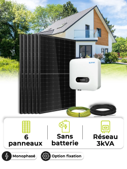 Kit Solaire Autoconsommation 3kWc Mono 3kVA