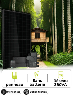 Zonne-energieset voor eigen gebruik / teruglevering 0,33 kWp – Mono 380 VA – zonder opslag