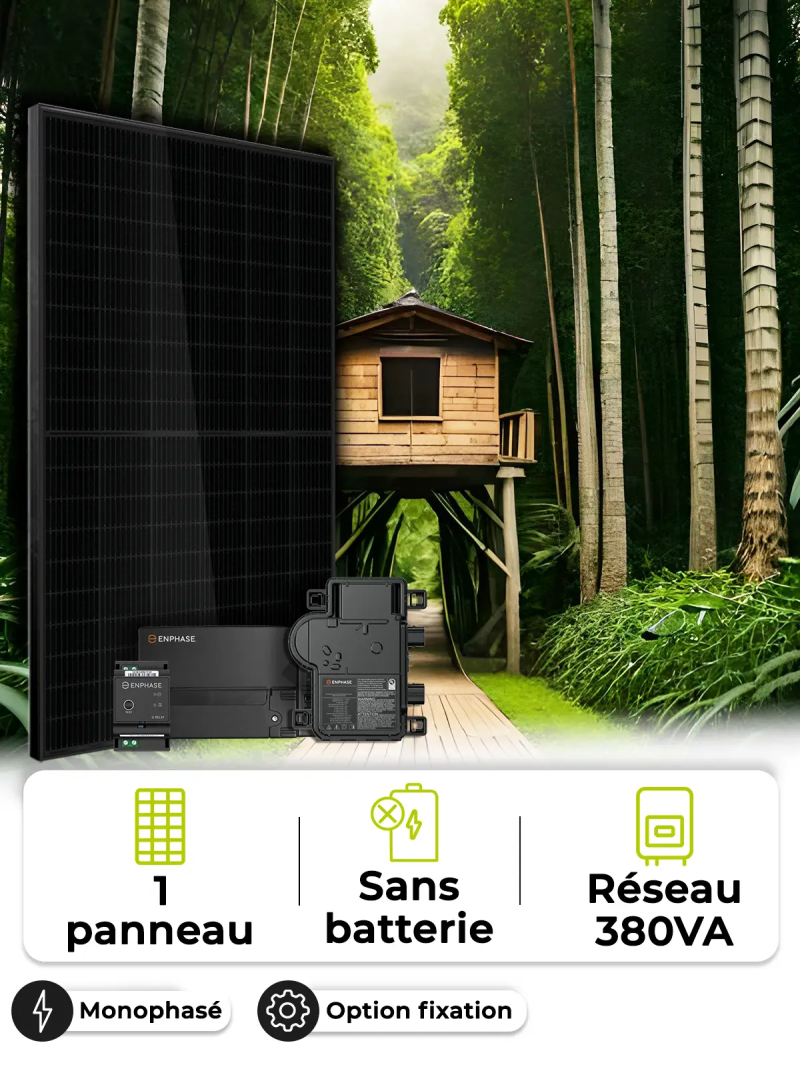 Kit Solaire Autoconsommation / Réinjection 0,33 kWc – Mono 380 VA – sans stockage