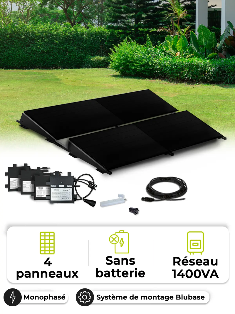Kit 4 Solenso zelfverbruik panelen - Blubase Connect