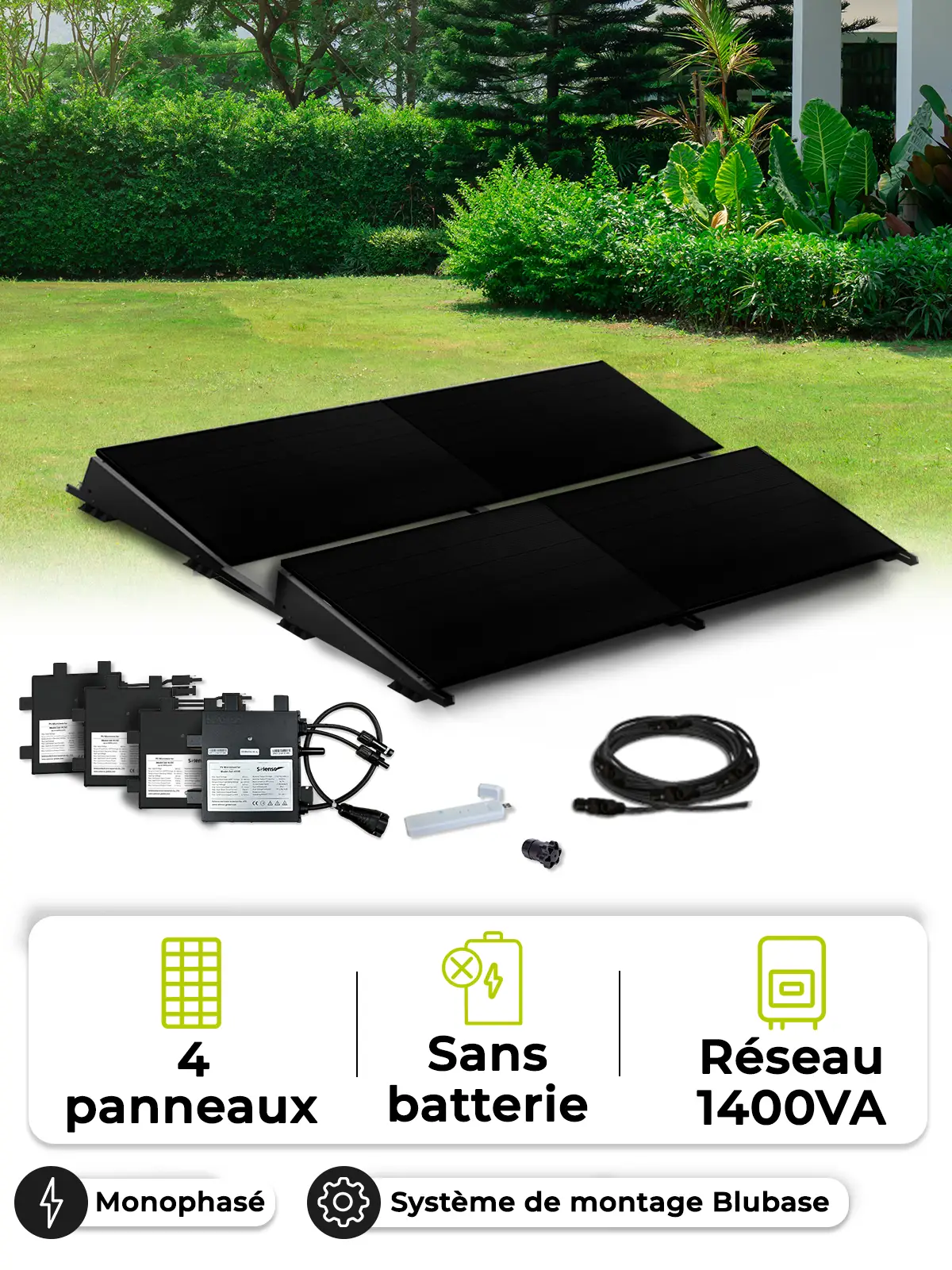 Kit 4 Solenso zelfverbruik panelen - Blubase Connect