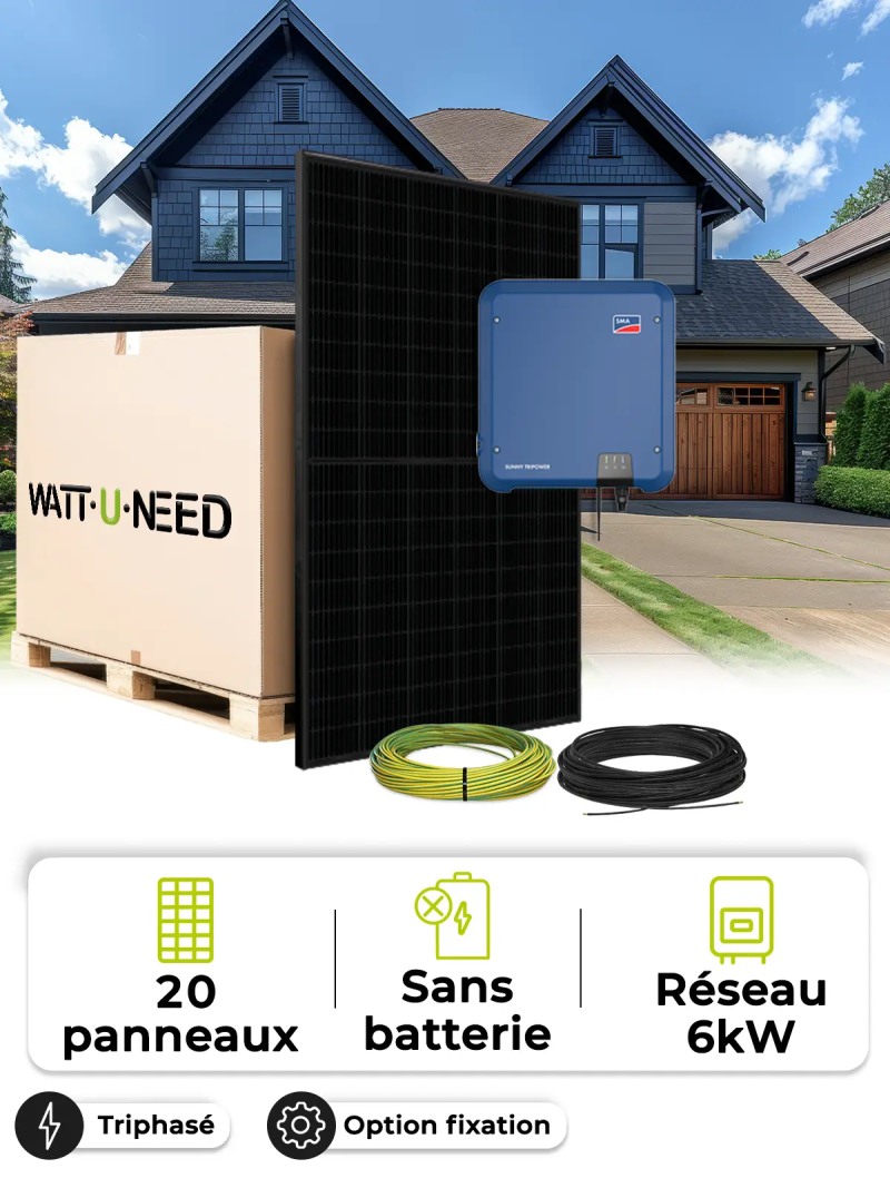 Solar-Kit für Eigenverbrauch/Rückspeisung 9,0 kWp – Tri 6,0 kVA – ohne Speicher