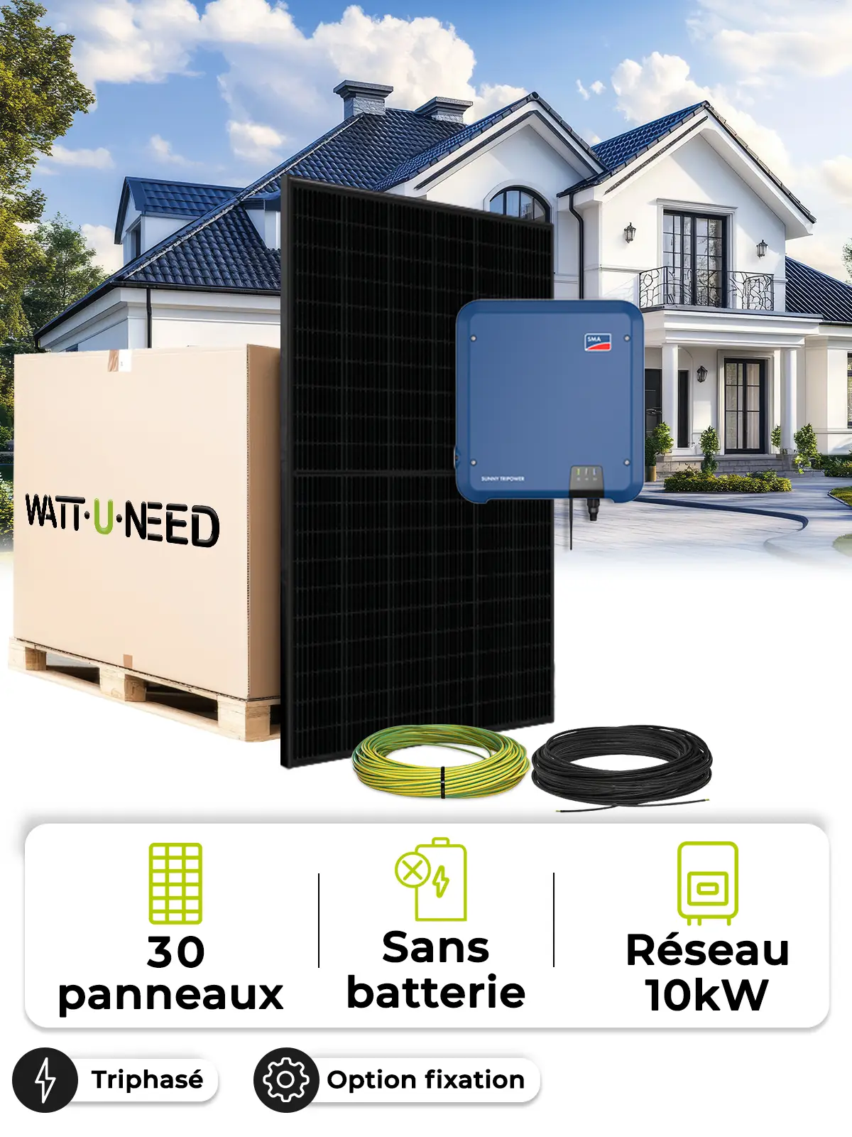 13.5 kWp Self-Consumption/Feed-in Solar Kit – Tri 10.0 kVA – without storage