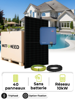 Kit 40 panels self-consumption / reinjection tri 10kW SMA without stor