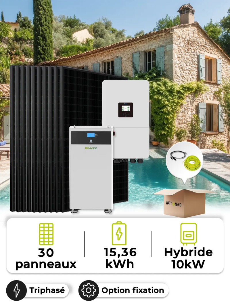 Solar-Set für Eigenverbrauch 13,5 kWp – Wechselrichter 10 kW – Batterie 15,36 kWh