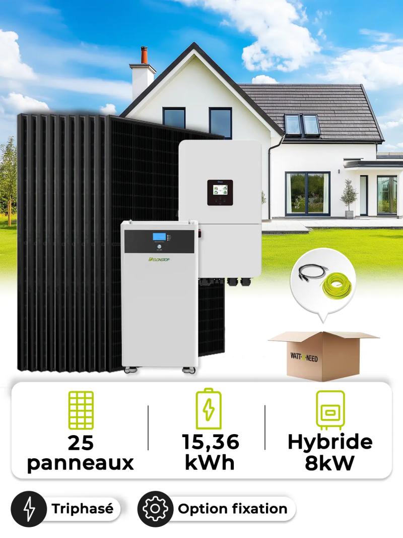 Zonne-energieset voor eigen gebruik 11,3 kWp – Omvormer 8 kW – Accu 15,36 kWh