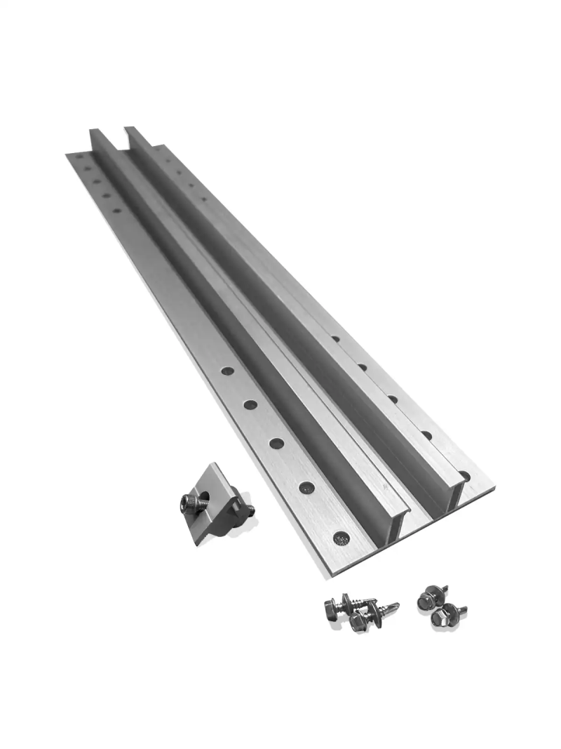 copy of Rail de montage en aluminium avec clame de milieu, clame de fin et visserie