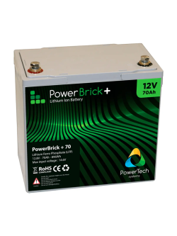 LiFePO4 lithiumbatterij 0,90 kWh - PowerBrick+ PB+12/70 12,8 V 70 Ah – IP65
