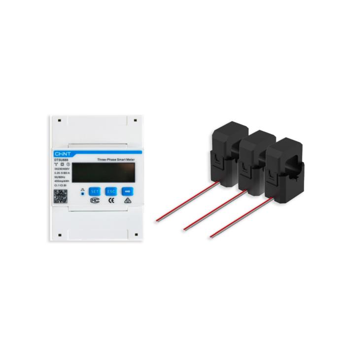 CHINT Tri smart meter + CTs for Solenso three-phase router