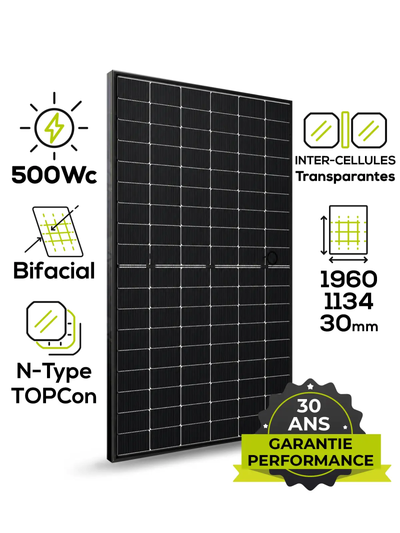 Jolywood JW-HD108N-R2 500Wc Bifacial Full Black Transparent