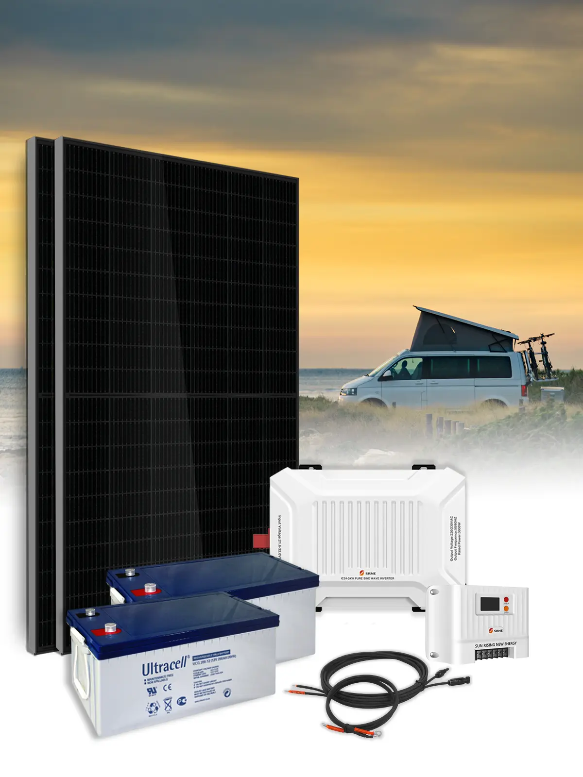 Solar-Kit Autark 0,75 kWp – 800 VA – Batterie