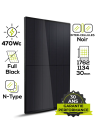 Jinko Solar Tiger Neo III 470 W, corte en cuartos, totalmente negro, doble cristal | CRE4 PPE2 (JKM470N-48QL6-DB)
