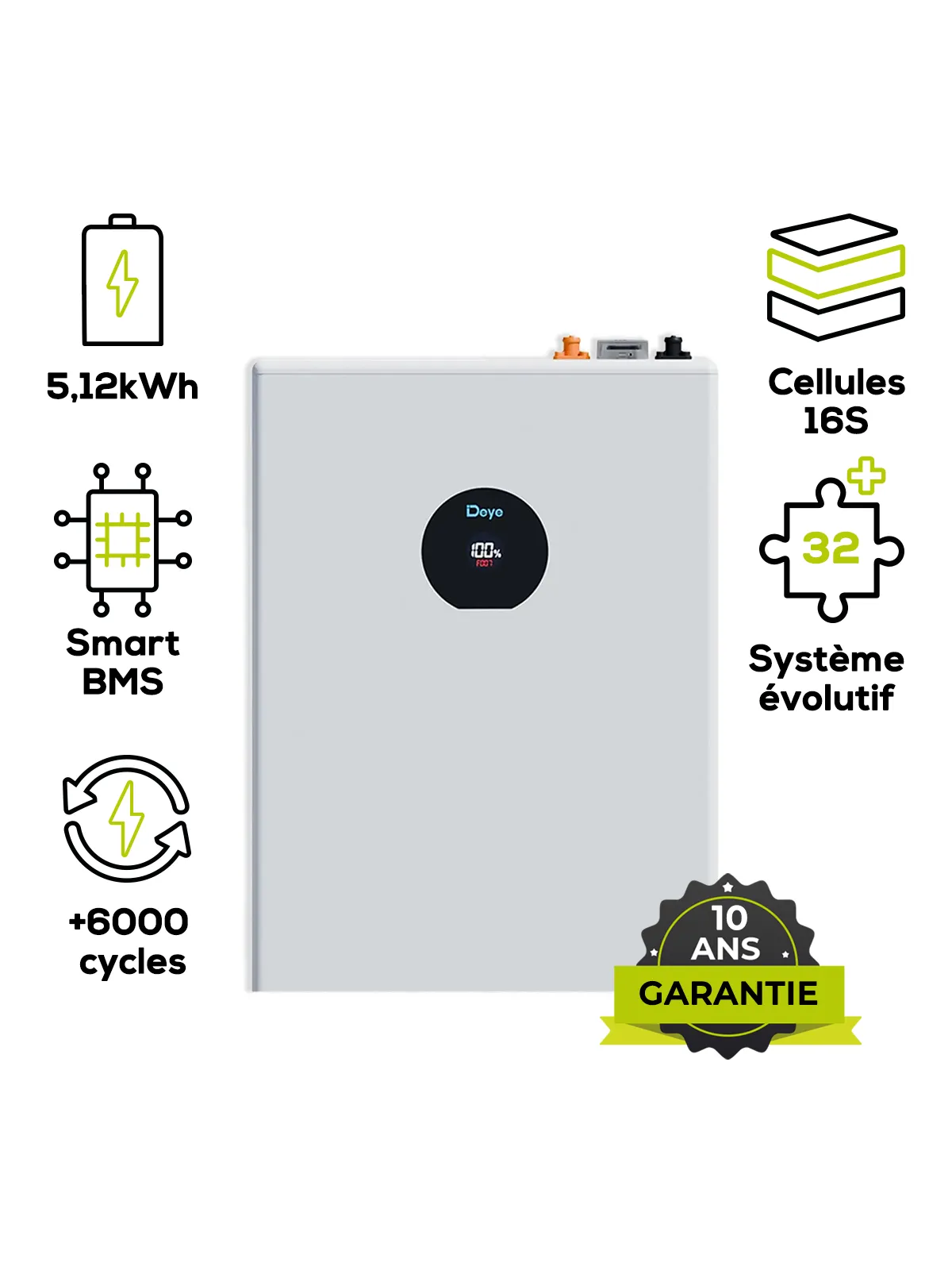 Batería de litio Deye SE-F5 Pro-C de 5,12 kWh