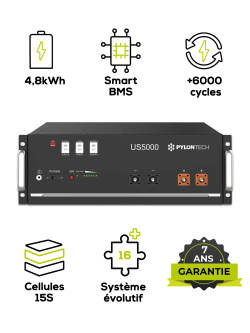 Pylontech US5000 – batterie lithium 4,8 kWh 48 V