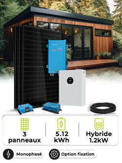 Kit solar autónomo de 1,37 kWp Victron, 1,2 kW, batería de 5,12 kWh