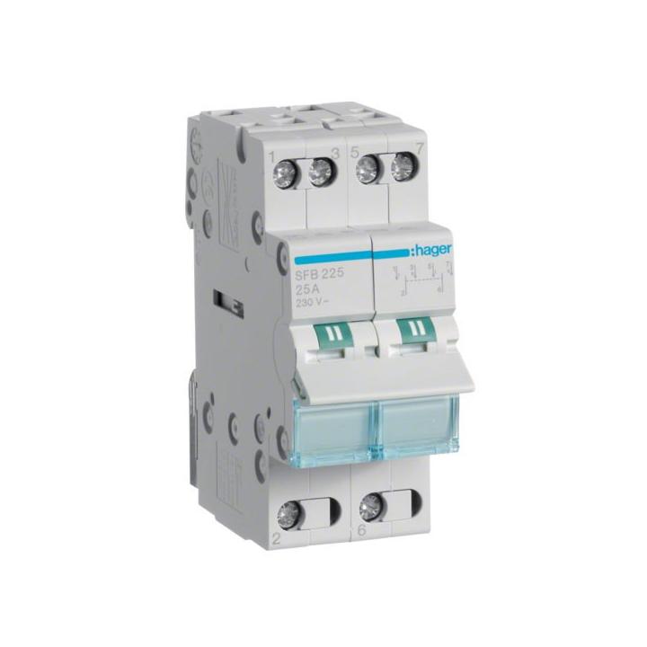 Modular change-over switch 2x 25A